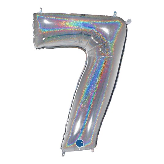 Ballongkungen AB Tallballong Glitter Sølv - Tallet 7