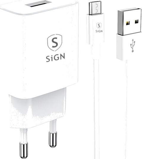 SiGN hurtiglader med USB-A til Micro-USB 2.4A - 12W