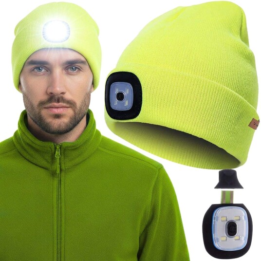 Trizand LED-lue med innebygd lys Gul