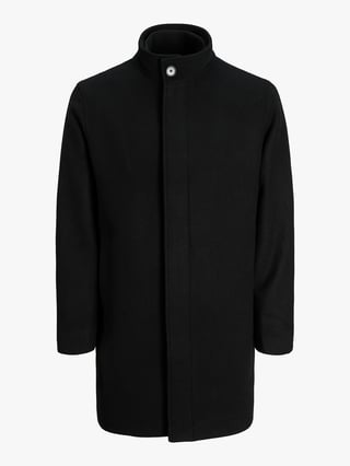 Jack and Jones Keith Wool Blend Stan Collar Coat Sort L