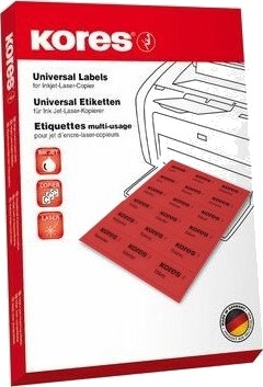 Kores L19061.254 Rød Universell Rektangel A4 Tyskland Laser/Blekkskriver