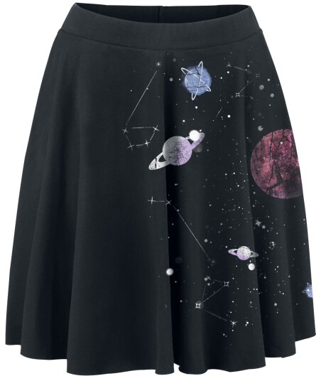 Outer Vision - Goth Kort skjørt - Planetarium - S til XXL - Damer - svart Outer Vision - Goth Kort skjørt - Planetarium - S til XXL - Damer - svart