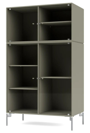 Montana Ripple III vitrineskap 69,6 x 117,6 x 38 cm Fennel-ben chrome