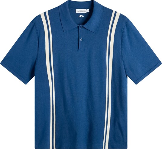 J. Lindeberg Rylan Stripe Knit Golf Polo Navy XL