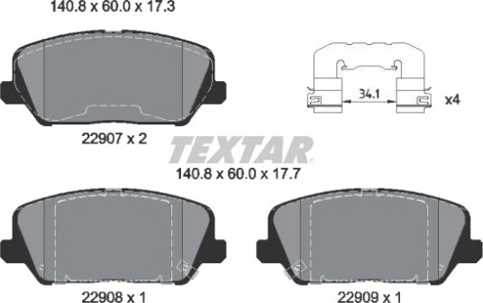 TEXTAR 2290701 Bremseklosser TEXTAR 2290701 Bremseklosser