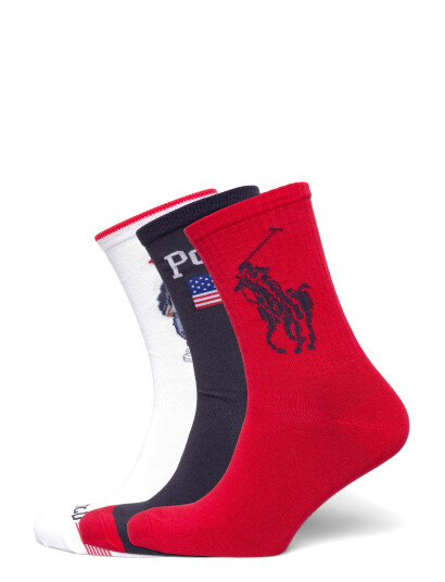 Polo Ralph Lauren Polo Bear & Floral Crew 3 Sock Gift Set Red 38 42 Polo Ralph Lauren Polo Bear & Floral Crew 3 Sock Gift Set Red 38 42