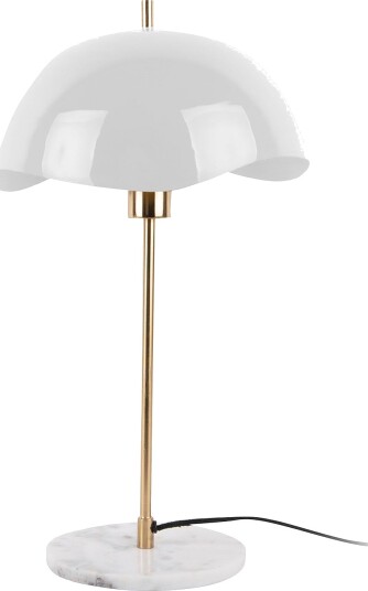 Leitmotiv Bordlampe Waved Dome Hvit Bordlamper