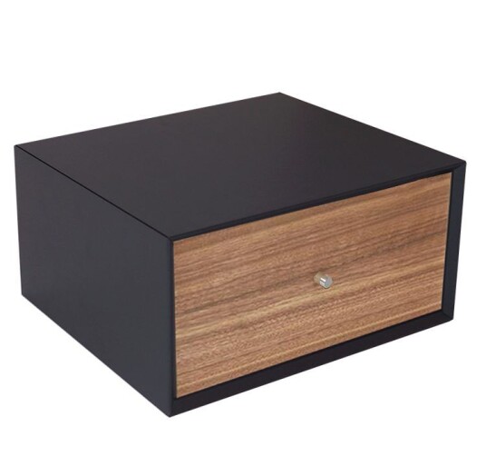 The Box Vegghengt Nattbord 40x20cm Med Skuff (Størrelse: 40x20, Fargekombinasjon: Grå Med Valnøtt Skuff)