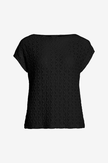 Vila Bluse viCamari Boatneck Capsleeve Top Svart