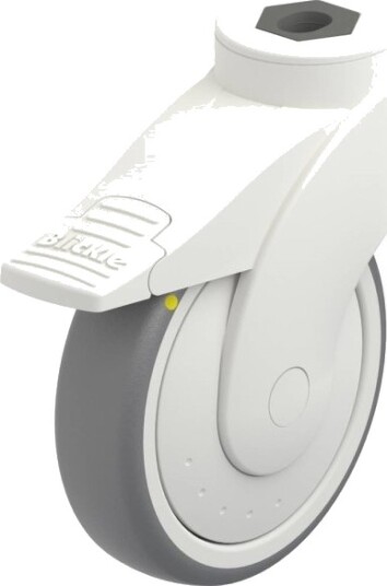 Blickle 739853 Lwke-Tpa 126Kf-Fi-Els Styrehjul Med Bremse, Hjuldiameter 125 Mm, Bæreevne (Maks.) 80 Kg, 1 Stk