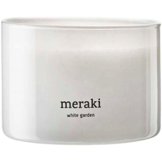 Meraki - Duftlys white garden 7,5x10 cm hvit