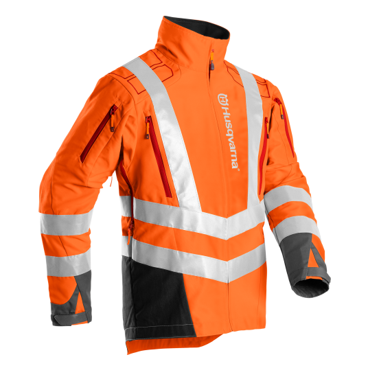 Husqvarna Skogsrydderjakke High Viz EN ISO 20471 Størrelse 58/XL Husqvarna Skogsrydderjakke High Viz EN ISO 20471 Størrelse 58/XL