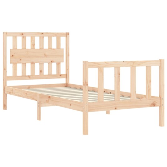 vidaXL Sengeramme med hodegavl 3FT single heltre