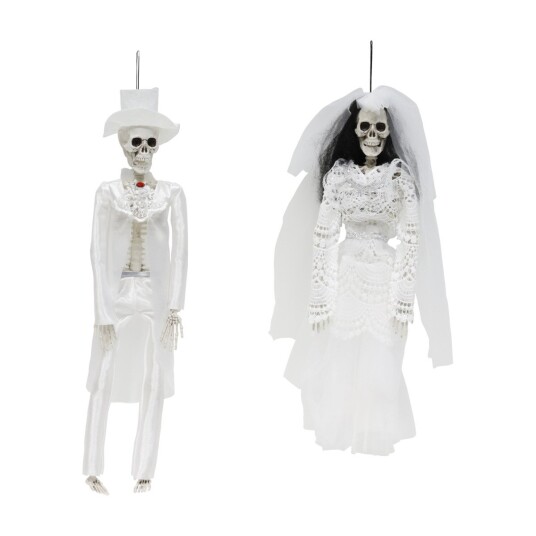 HALLOWEEN SKJELETTDEKORASJONER BRUD OG BRUDGOM 