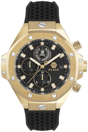 Philipp Plein Herreklokke PWLFA0325 Newness Sort/Gummi Ø45 mm Philipp Plein Herreklokke PWLFA0325 Newness Sort/Gummi Ø45 mm