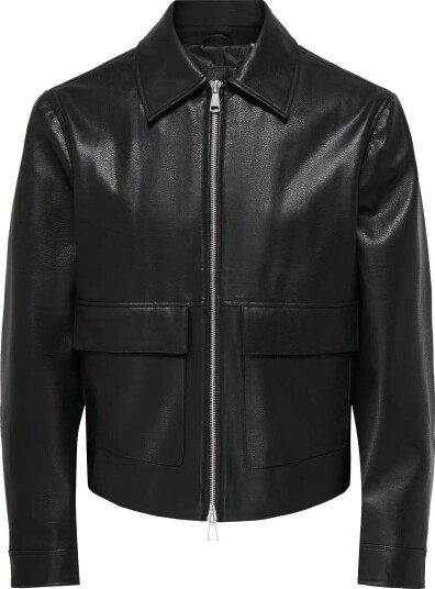 ONLY & SONS Onsbate Pu Jacket Otw BLACK S