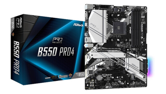 ASRock B550 Pro4 Hovedkort ATX med AMD AM4 Socket og DDR4-minne ASRock B550 Pro4 Hovedkort ATX med AMD AM4 Socket og DDR4-minne
