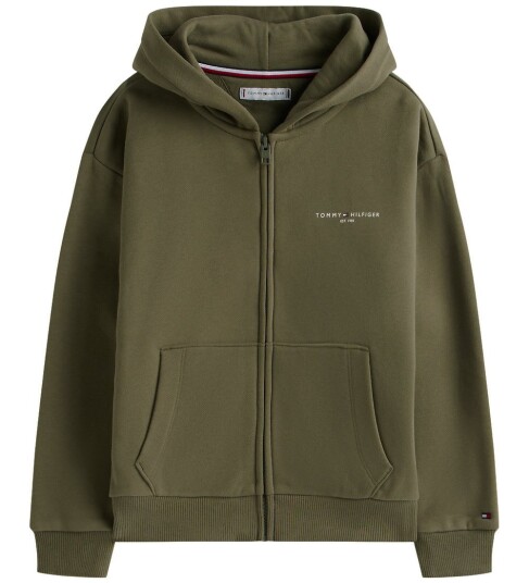 Tommy Hilfiger Mini Corp Zip Through Hoodie Khaki green 140 Tommy Hilfiger Mini Corp Zip Through Hoodie Khaki green 140