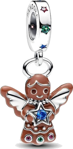 Pandora Gingerbread Angel Sterling Silver Dangle - Silver - ONE SIZE Pandora Gingerbread Angel Sterling Silver Dangle - Silver - ONE SIZE