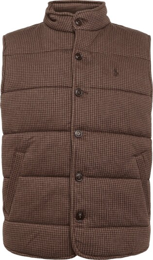 Polo Ralph Lauren Houndstooth Estate Rib Vest NTMEG BRWN HTHR D XXL