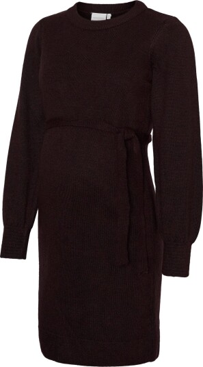 Mamalicious Mlnewanne L/S Abk Knit Dress A. Noos   Burgundy   XXL