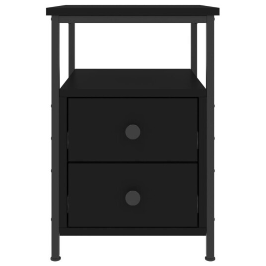 vidaXL Nattbord svart 34x35,5x50 cm konstruert tre