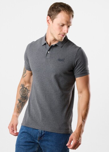 Superdry Classic Pique Polo Rich Charcoal Marl 2xl Piketrøyer Superdry Classic Pique Polo Rich Charcoal Marl 2xl Piketrøyer