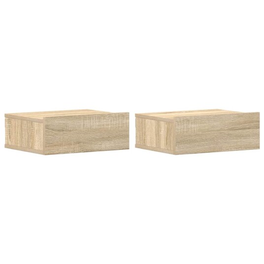 vidaXL Flytende nattbord 2 stk sonoma eik 40x30x15 cm sponplate