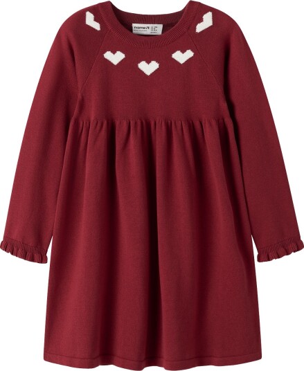 Name It Nmfrisse Ls Knit Dress   RED DAHLIA   104