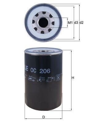 Oljefilter MAHLE ORIGINAL OC 206