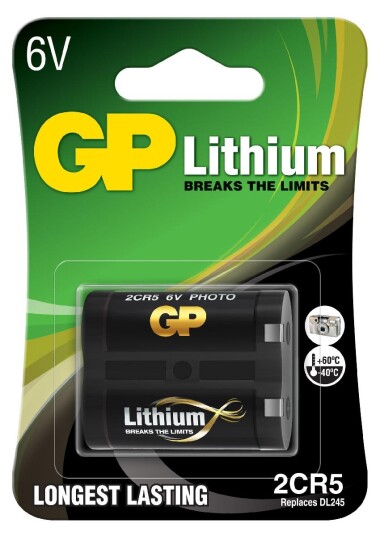 GP 2CR5 Lithium Batteri 6V - Fotobatteri 1 Pakke
