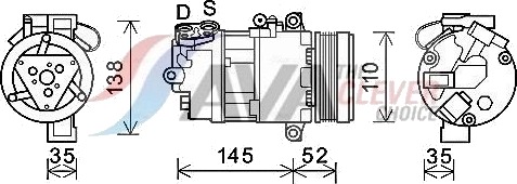 AC-kompressor AVA COOLING SYSTEMS BWAK545