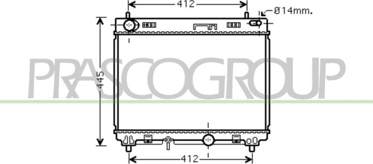 PRASCO TY325R002 Radiator motorkjøling PRASCO TY325R002 Radiator motorkjøling
