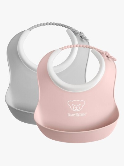 BabyBjörn Smekkesett 2-Pack Grå/Rosa