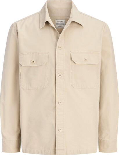 Jack & Jones Jjecolton Canvas Overshirt Ls Sn Beige M