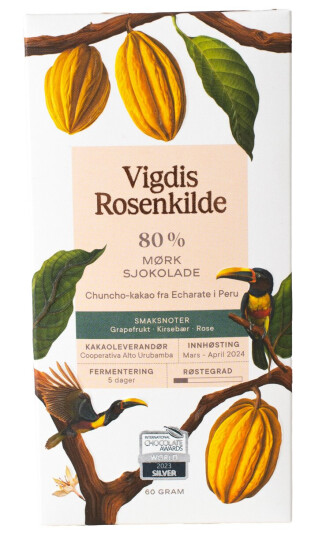 Vigdis Rosenkilde 80% Echarate Craft Chocolate Bar