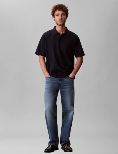 Calvin Klein Ss Easy Bar Jacquard Polo Navy M