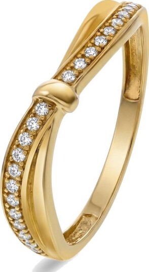 Pan Jewelry Ring i 585 gult gull med zirkonia
