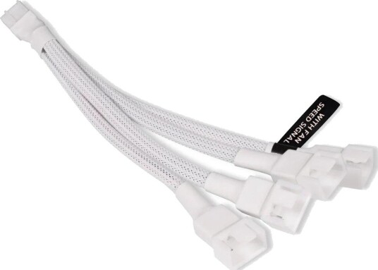 Alphacool 4-Pin to 4x 4-Pin PWM Y-Splitter 15cm White 18728