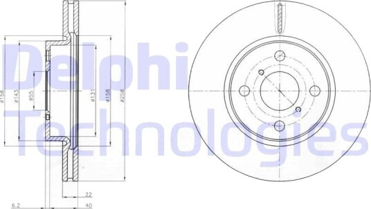 DELPHI BG4116C Bremseskive