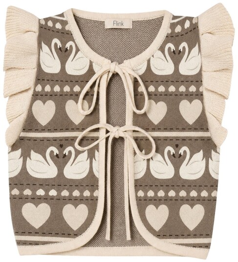 Fliink Vest   Strikk   Lovely   Sandskall Multi   Fliink   2 3 år (92 98)   Vest Beige Brun