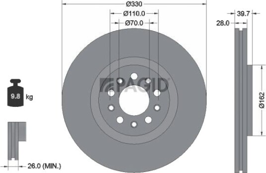 PAGID 55209NC Bremseskive