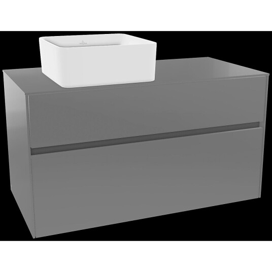 Villeroy & Boch  Collaro Servantskap med 2 skuffer 100x50x54,8 cm u/lys Grå Høyglans