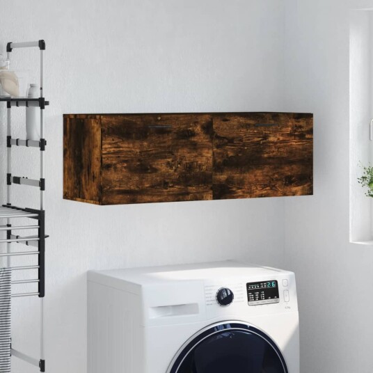  Veggskap 2 stk røkt eik 100x36,5x35 cm konstruert tre 8720845949945