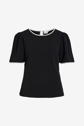 Vila Topp viSola S/S O neck Svart Vila Topp viSola S/S O neck Svart