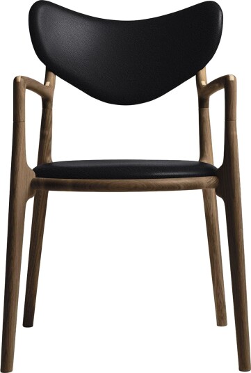 Ro Collection Salon Spisestol Polstret Røkt Eik/ Sort Lær