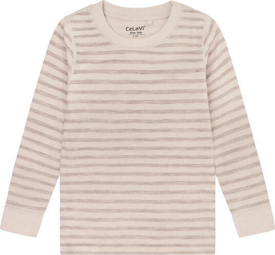 CeLaVi Blouse Ls Yd Stripe Beige 100
