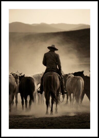 Western Horse Drive Plakat / 100x150