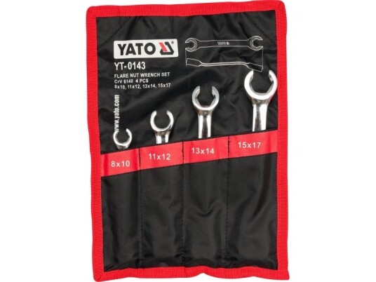Yato Halvåpne Flatringnøkler 8-17 mm Sett, 4 Stk.