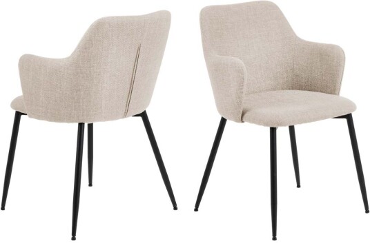 Ilsa spisestuestoler med armlener beige.